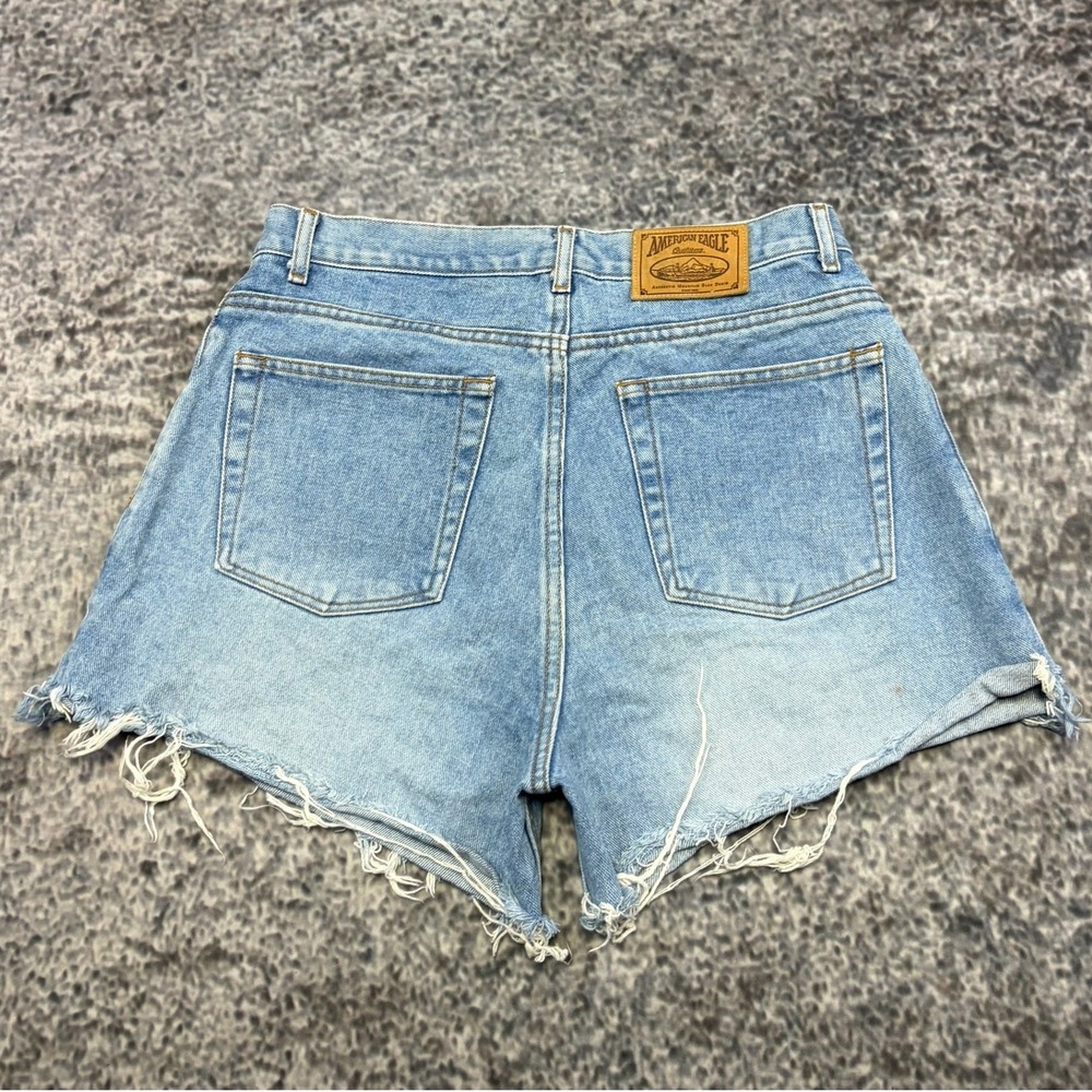 VTG American Eagle Outfitters Shorts Denim Womens 31 Blue Cut Off Frayed 90s Y2K